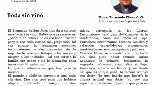 Para meditar: “BODA SIN VINO”