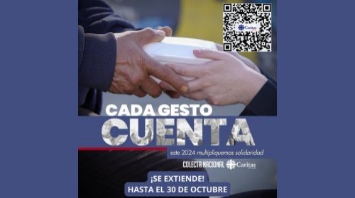 Hasta el 30 de octubre Caritas Chile extiende su colecta digital para las familias más vulnerables